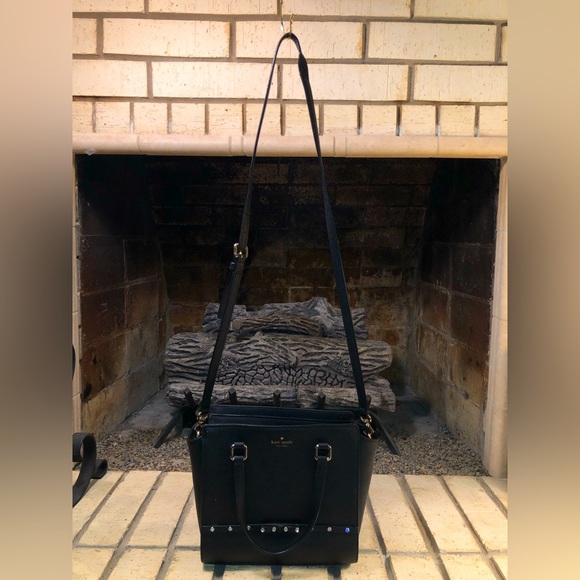💥Moving to @the_bag_guy💥 Kate Spade - Laurel Way Hadlee Black Jeweled Satchel - Picture 6 of 12